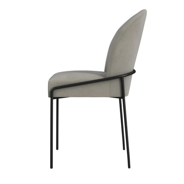 Fawn Velvet Metal Dining Chair