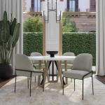 Fawn Velvet Metal Dining Chair