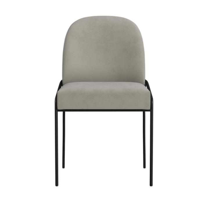 Fawn Velvet Metal Dining Chair