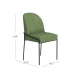 Moss Green Velvet Metal Dining Chair