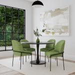 Moss Green Velvet Metal Dining Chair