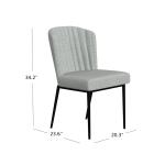 Gray Channel Back Rounded Dining Chairs, Set of 2