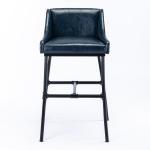 Midnight Blue Faux Leather Parlor Bar Stool