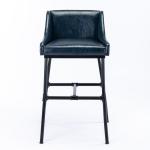 Midnight Blue Faux Leather Parlor Bar Stool