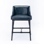 Midnight Blue Faux Leather Parlor Bar Stool