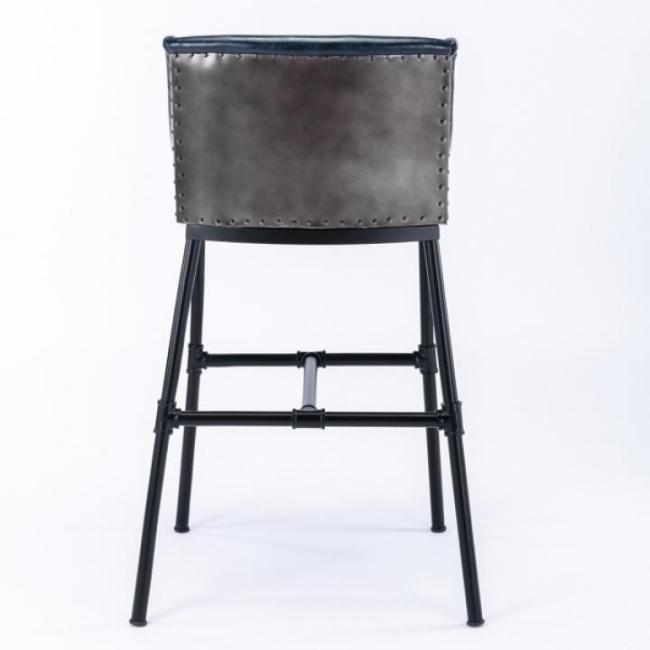 Midnight Blue Faux Leather Parlor Bar Stool