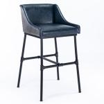 Midnight Blue Faux Leather Parlor Bar Stool