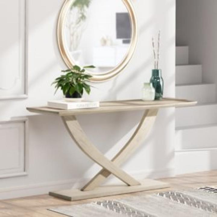 Whitewashed Ramus Console Table