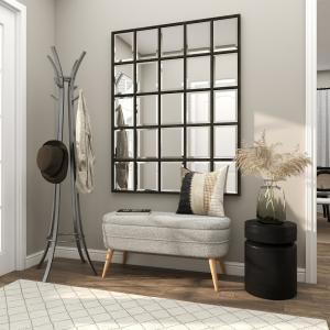 Black Metal Round Drum Accent Table