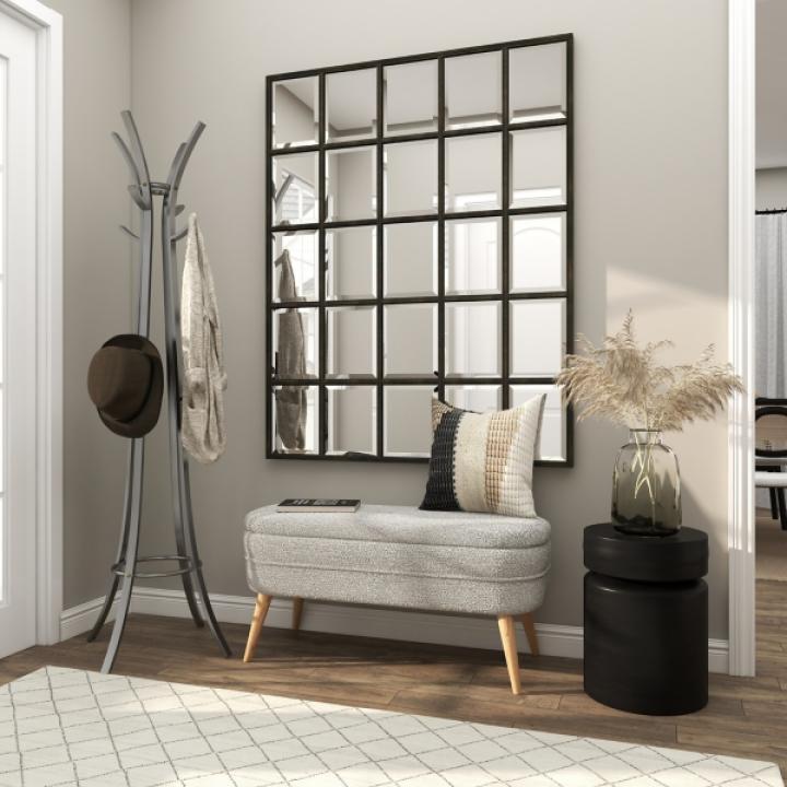 Black Metal Round Drum Accent Table