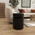 Black Metal Round Drum Accent Table