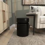 Black Metal Round Drum Accent Table