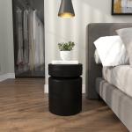 Black Metal Round Drum Accent Table