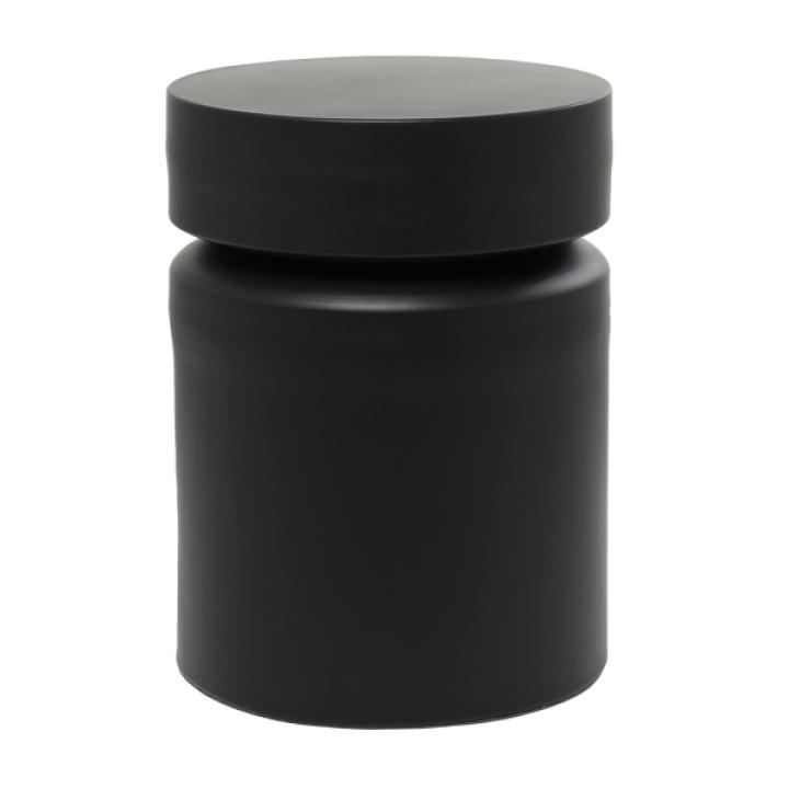 Black Metal Round Drum Accent Table