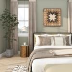 Handmade Round Banana Leaf Striped Accent Table