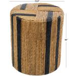 Handmade Round Banana Leaf Striped Accent Table