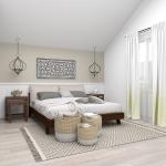 Brown Wood Carved Floral Nesting Tables, Set of 2