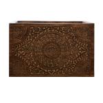 Brown Wood Carved Floral Nesting Tables, Set of 2