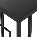 Dark Brown Metal C-Shaped Accent Table