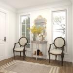 Whitewashed Wood Half Moon Console Table