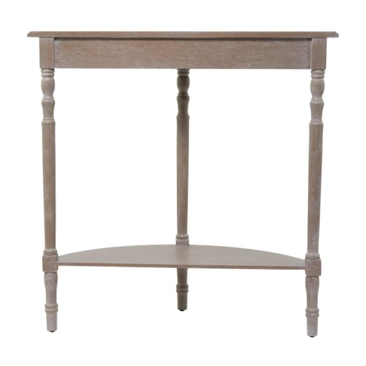 Whitewashed Wood Half Moon Console Table