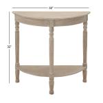 Whitewashed Wood Half Moon Console Table