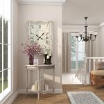 Whitewashed Wood Half Moon Console Table