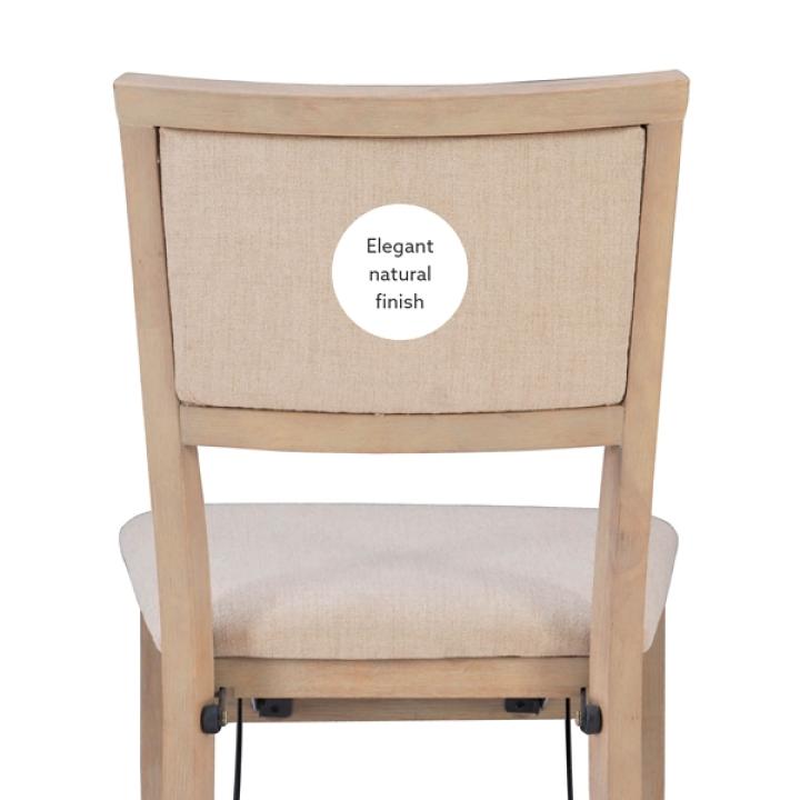 Beige Keira Folding Dining Chairs, Set of 2