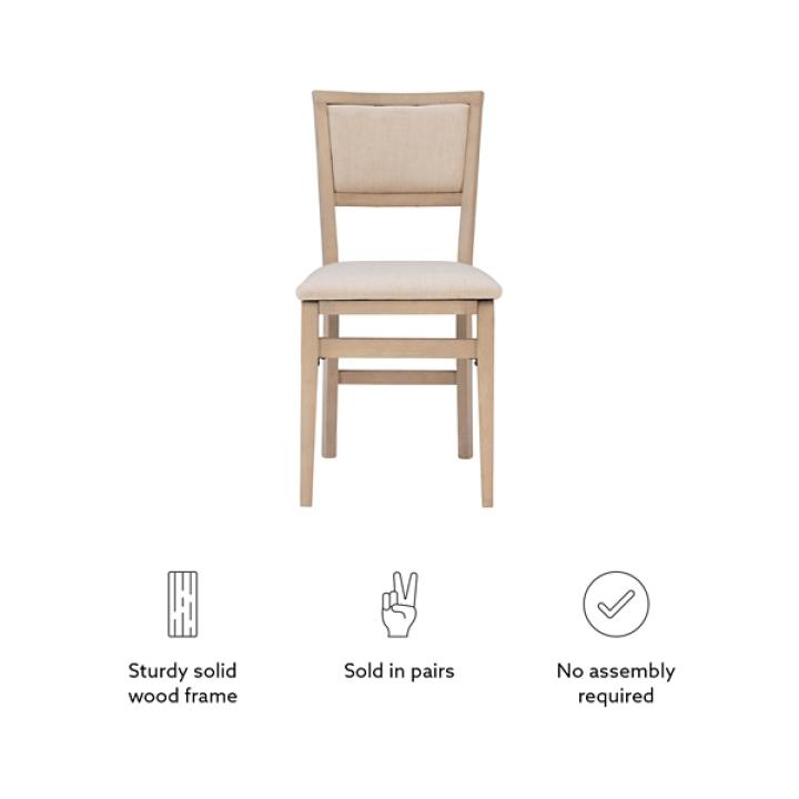 Beige Keira Folding Dining Chairs, Set of 2