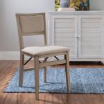 Beige Keira Folding Dining Chairs, Set of 2