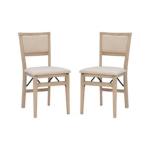 Beige Keira Folding Dining Chairs, Set of 2