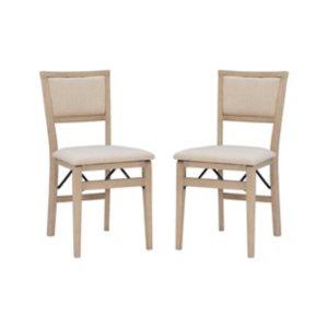 Beige Keira Folding Dining Chairs, Set of 2