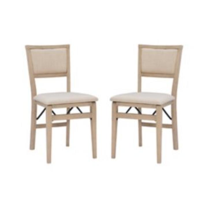Beige Keira Folding Dining Chairs, Set of 2
