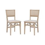 Beige Keira Folding Dining Chairs, Set of 2