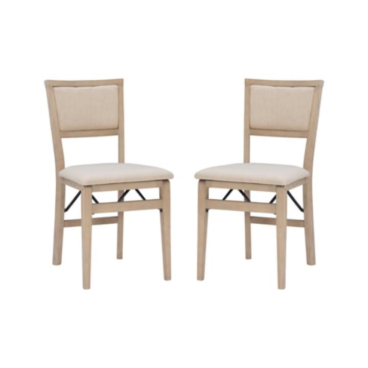 Beige Keira Folding Dining Chairs, Set of 2
