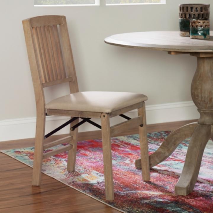 Beige Triena Folding Dining Chairs, Set of 2