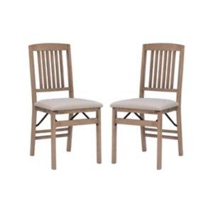 Beige Triena Folding Dining Chairs, Set of 2