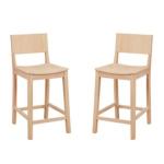 Natural Wood Devin Counter Stools, Set of 2