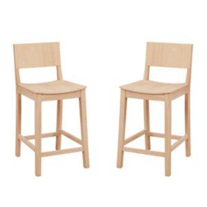 Natural Wood Devin Counter Stools, Set of 2