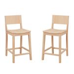 Natural Wood Devin Counter Stools, Set of 2