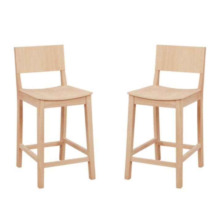 Natural Wood Devin Counter Stools, Set of 2