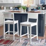 White Wood Devin Counter Stools, Set of 2
