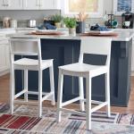 White Wood Devin Counter Stools, Set of 2