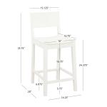 White Wood Devin Counter Stools, Set of 2