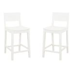 White Wood Devin Counter Stools, Set of 2
