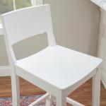 White Wood Devin Bar Stools, Set of 2