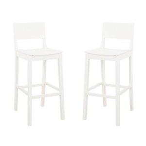 White Wood Devin Bar Stools, Set of 2