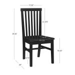 Black Wood Slatted Back Dining Chairs, Set of 2
