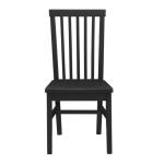 Black Wood Slatted Back Dining Chairs, Set of 2