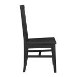 Black Wood Slatted Back Dining Chairs, Set of 2